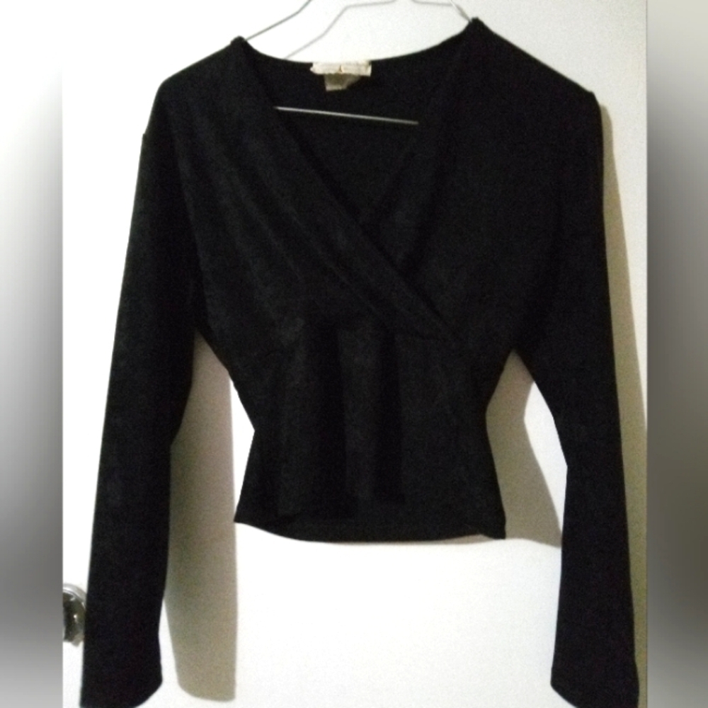 Beautiful Vintage "COCO PARIS" made in France faux suede long sleeve top blouse